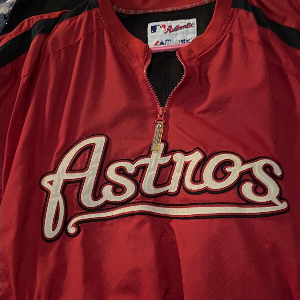 Majestic Red Astros Half-Zip Pulloverse